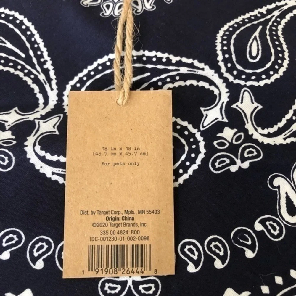 Levi’s Pet Bandana Blue White Paisley Print One Size Summer Dog Cat Neck